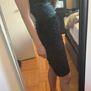 Kismet stretchy ruffled midi skirt